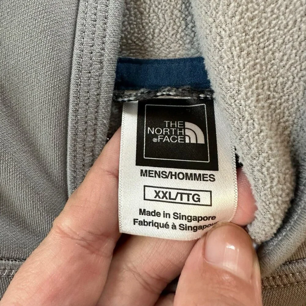 The North Face Men Sweater XXL‎ Gray Hoodie Pullover Sweatshirt Logo Pocket READ